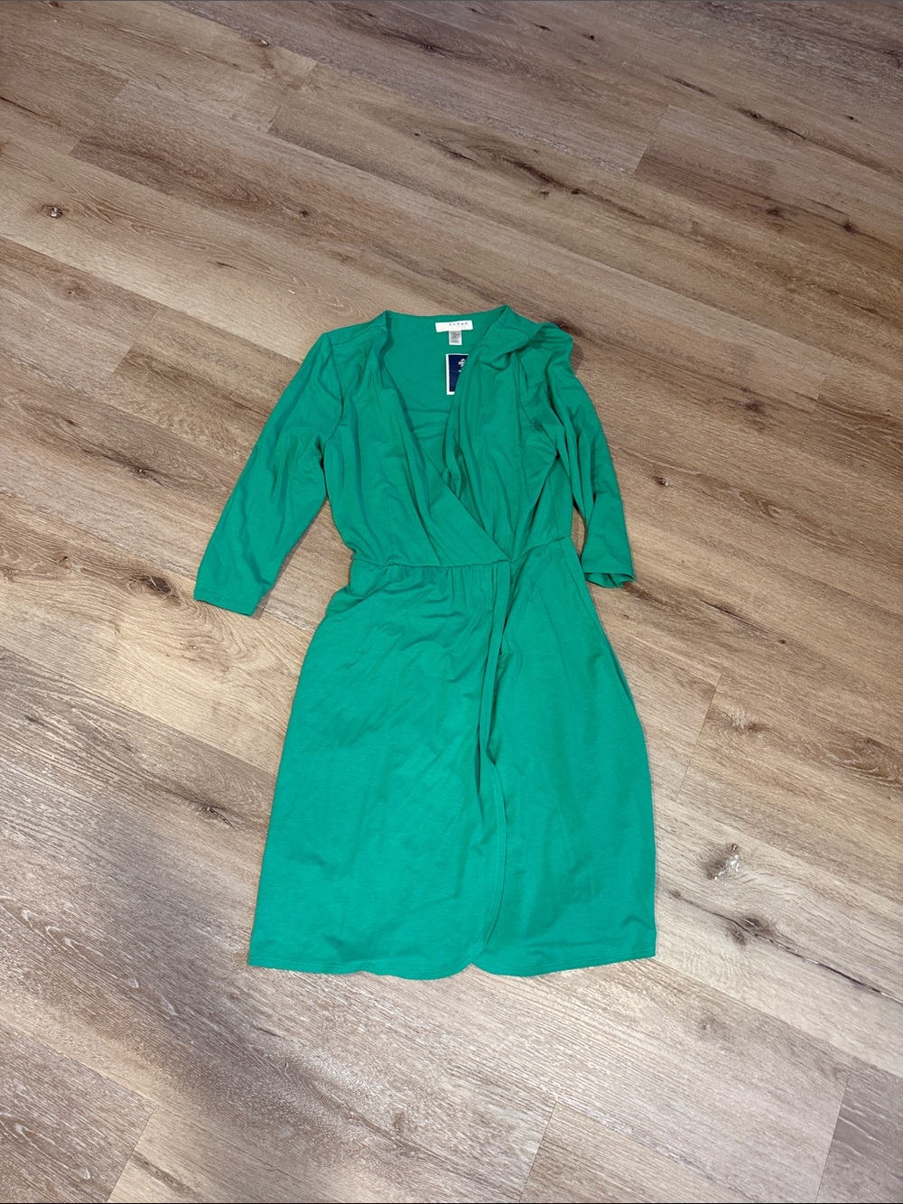 kenar Green faux Wrap Dress- Versatile Women's Dress